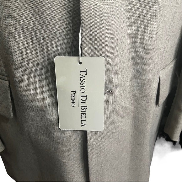 Tassio Di Biella Primo Men Green Tan 2-Button Suit Jacket Sz 44S Wool Blend NWT - Picture 4 of 12